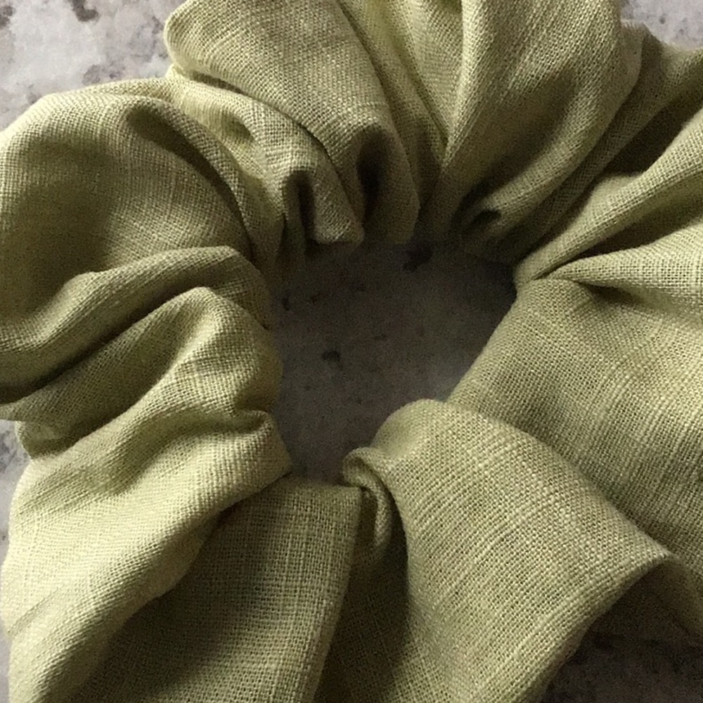 Sage olive green hair elastic scrunchie Scrunchies